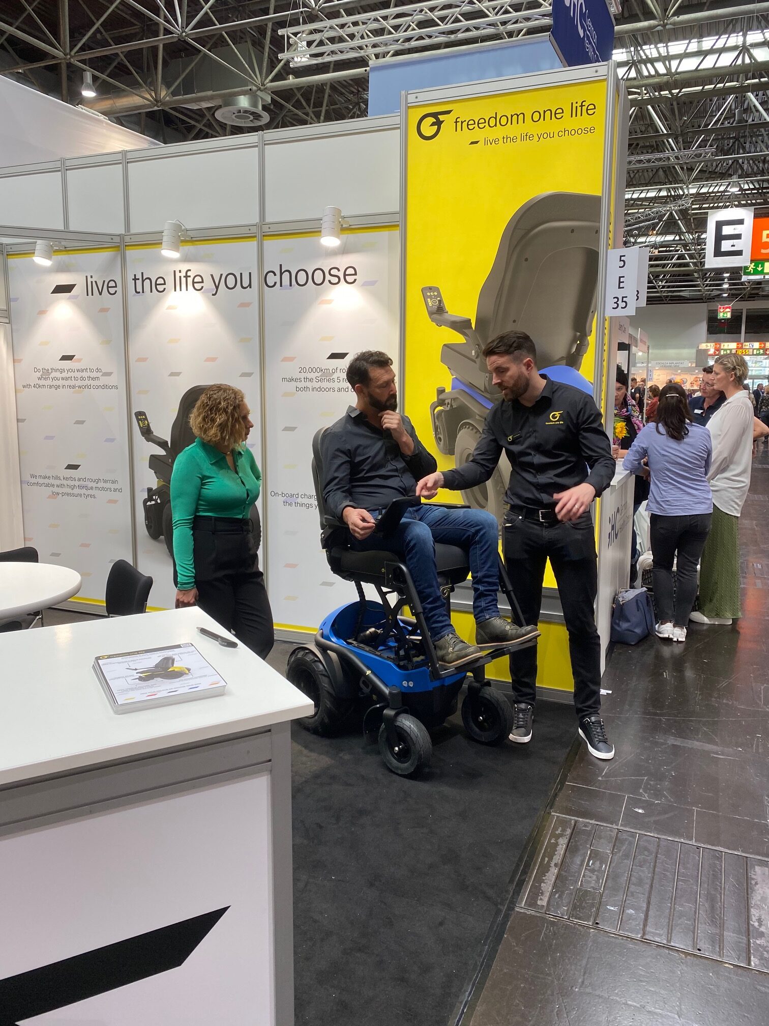 Scott talking to clients