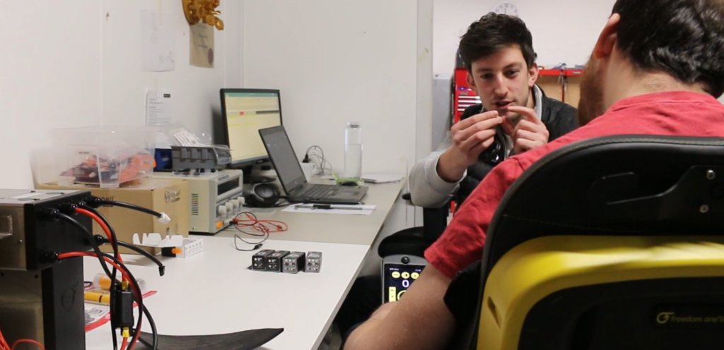 Gregor our product engineer is showing Alex, Freedom One Life Founder, his work on design developments.