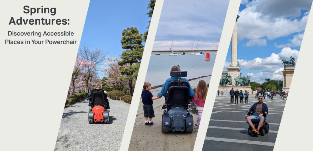 Image shows 3 series 5 users in different locations in the springtime